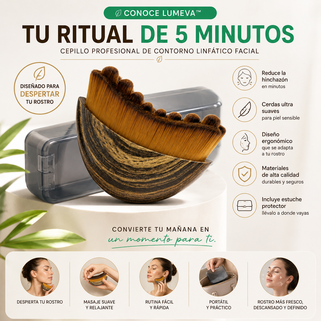 Lumeva™ | Cepillo Facial Para Contorno Linfatico
