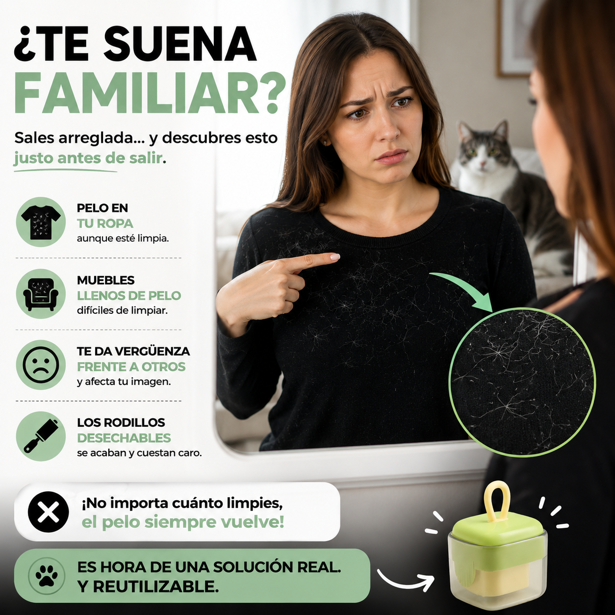 PeluFree™ | Rodillo Reutilizable Quita Pelusas 2x1