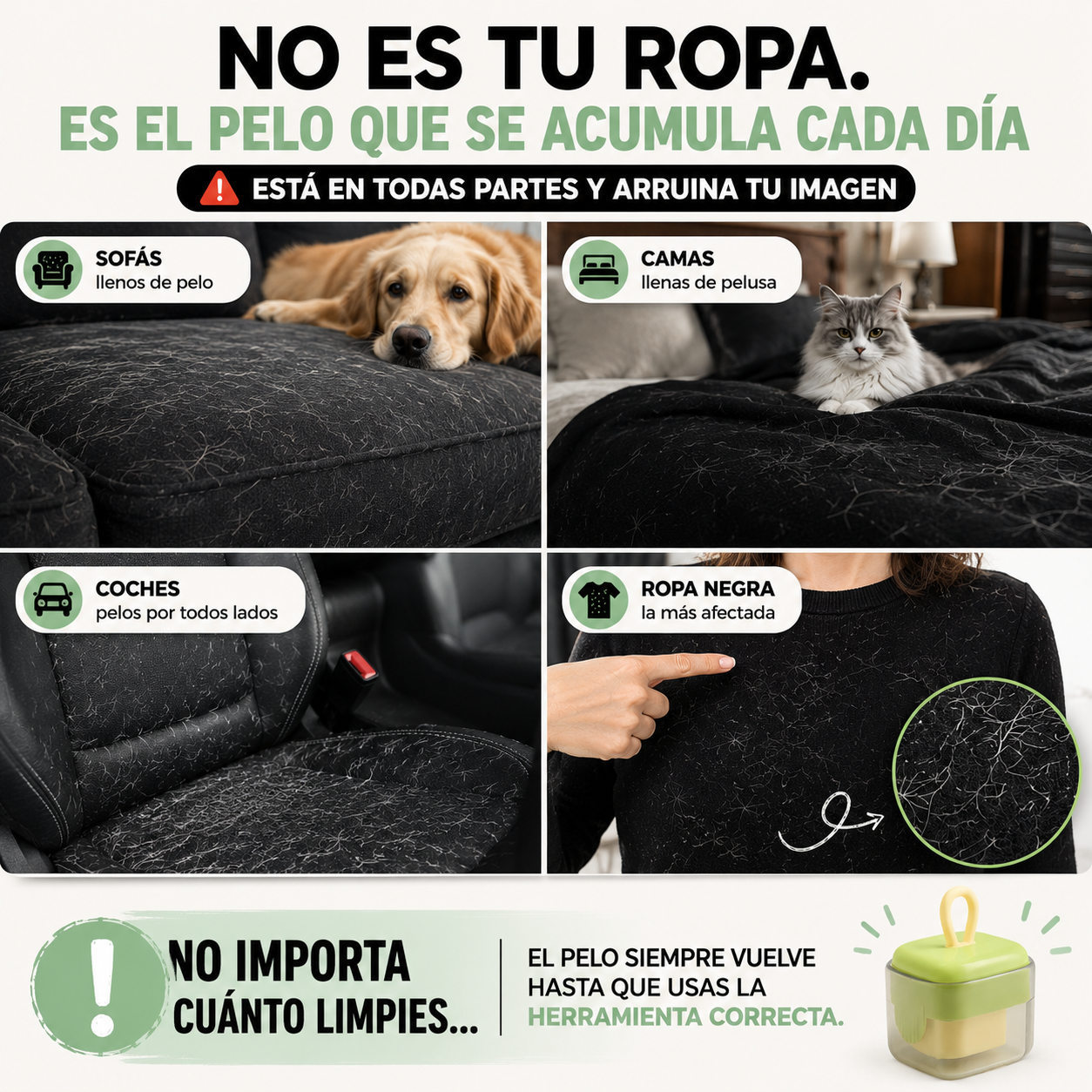 PeluFree™ | Rodillo Reutilizable Quita Pelusas 2x1